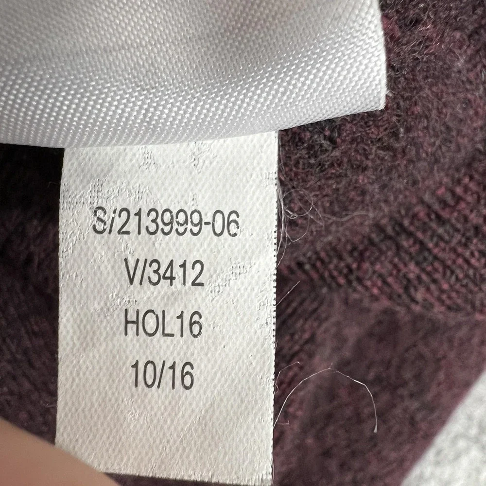 Banana Republic Sweater Mens L Burgundy Red Merino Wool V Neck‎ Lightweight Knit